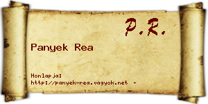 Panyek Rea névjegykártya